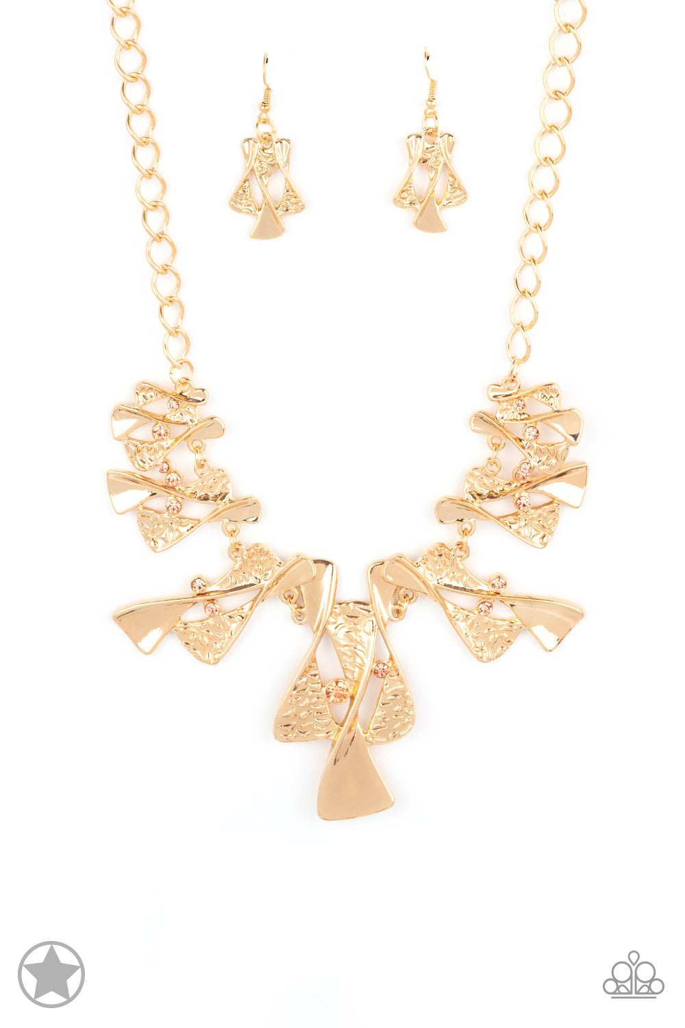 The Sands of Time Necklace & Earring Set- Gold